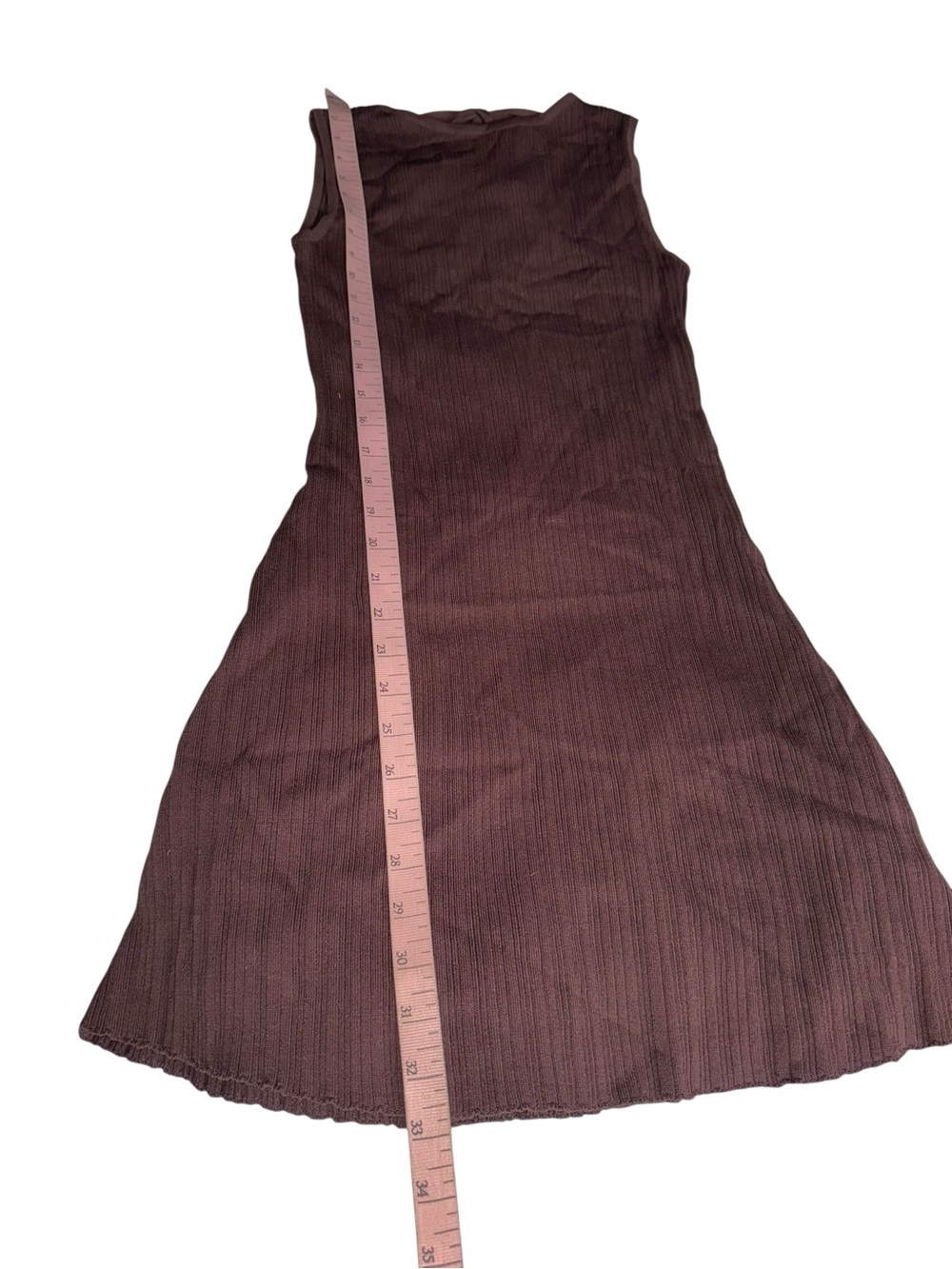 Princess Polly Mayok Ribbed Mini Dress Brown L/XL - Picture 6 of 9